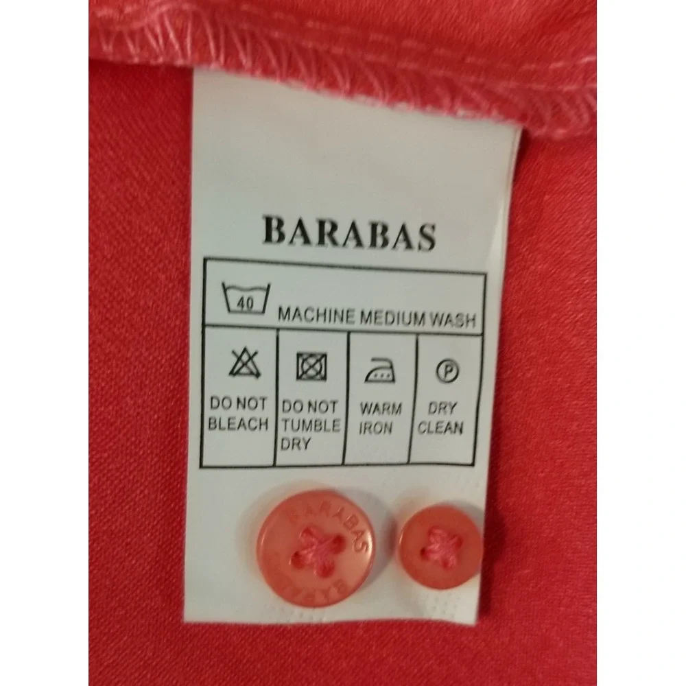 Barabas Metallic Coral Long Sleeve Button Up Shirt Mens XL Retro Club Party NWOT